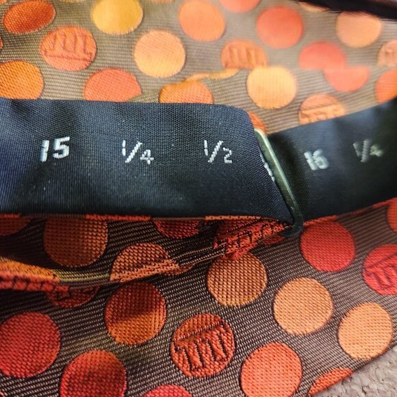 Lee Allison Bow Tie Men's 100% Silk Tie The Original Adjustable Orange Circles - Picture 4 of 9